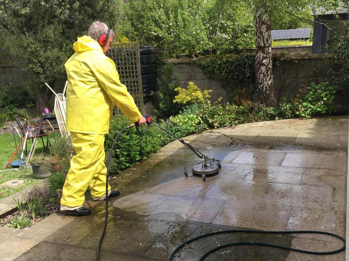 Power washing paving in South Dublin